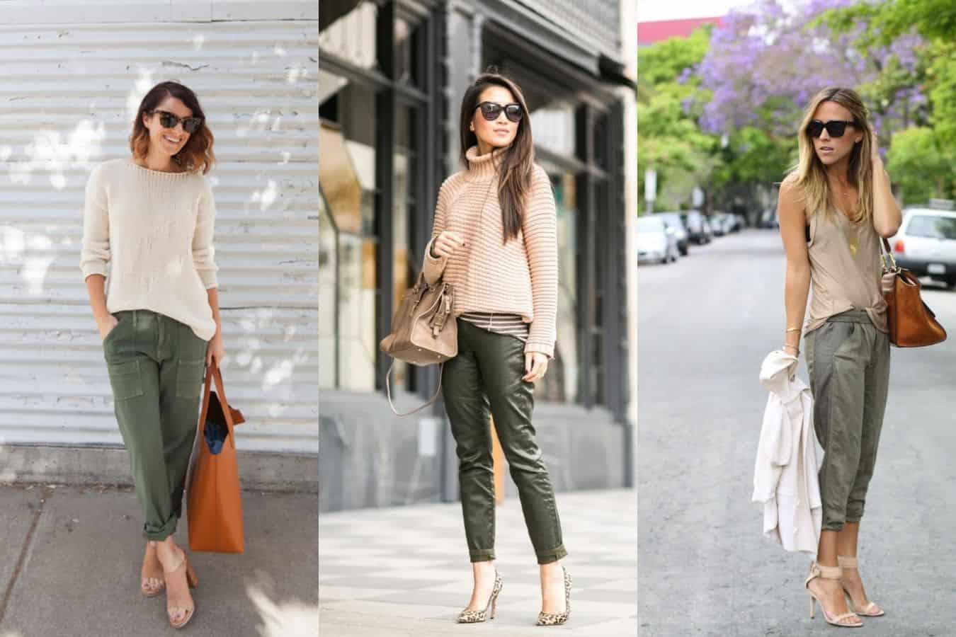 wear beige and Olive Green