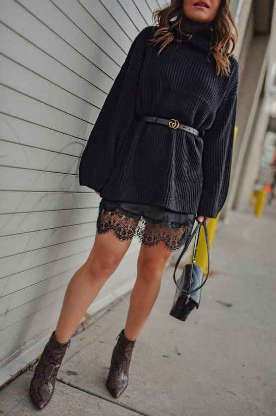 Sweater Dresses & Western Ankle Boots