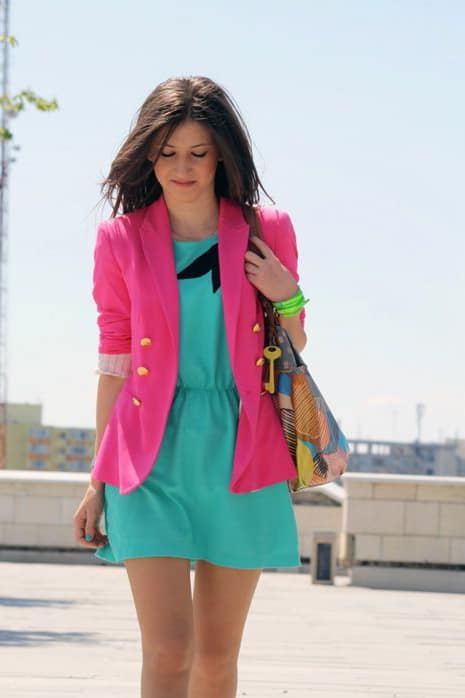 wear Turquoise and pink